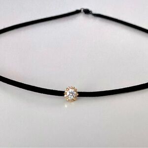 9K Yellow Gold Pendant on Black Cord Choker